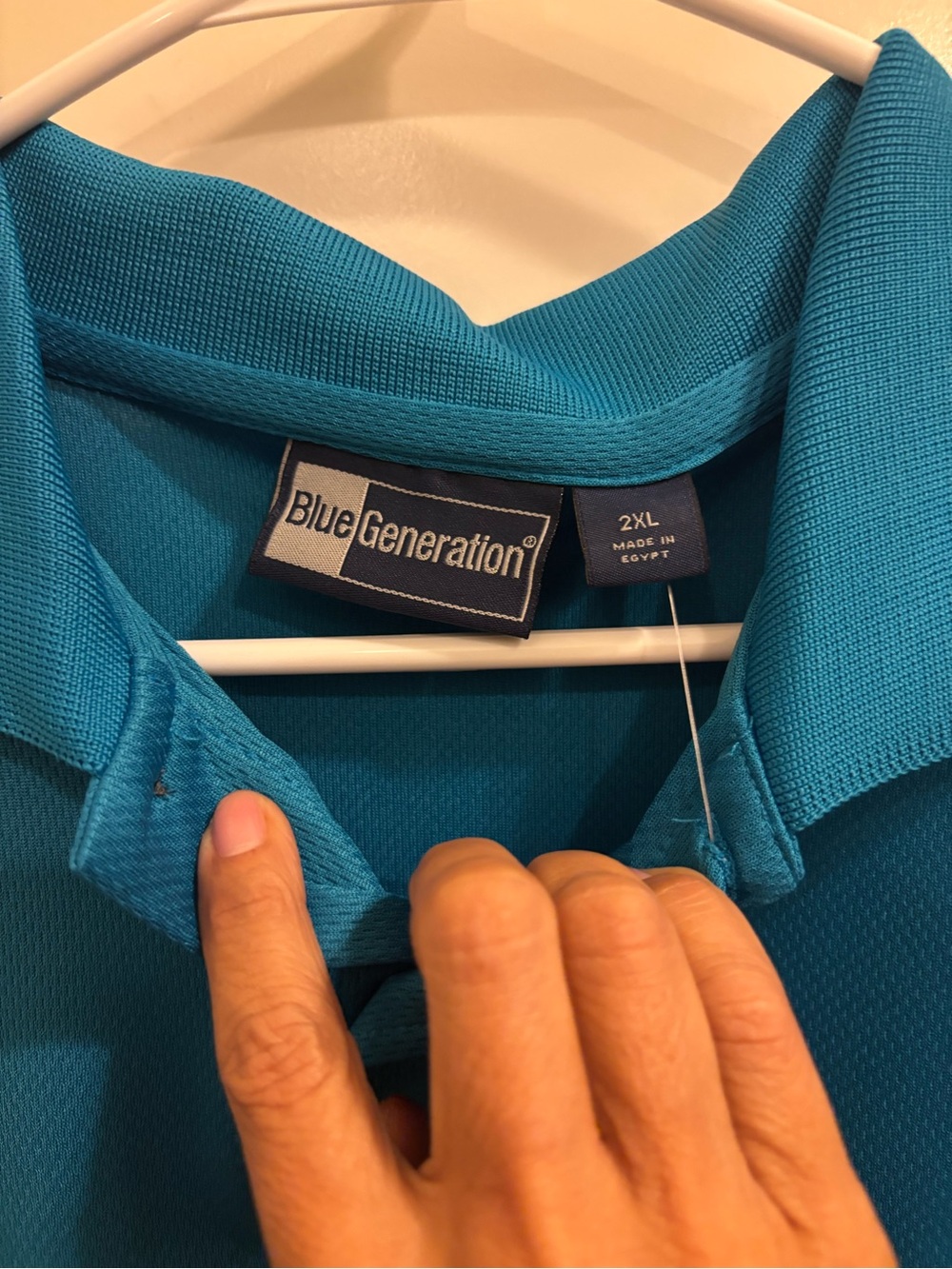 NWT Men’s Blue Generation moisture wicking Turquoise Polo Shirt SZ 2XL